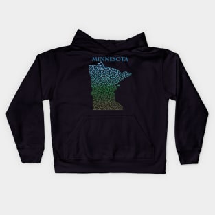 Minnesota State Outline Maze & Labyrinth Kids Hoodie